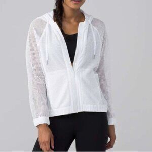 Lululemon Mesh on Mesh White Hooded Jacket